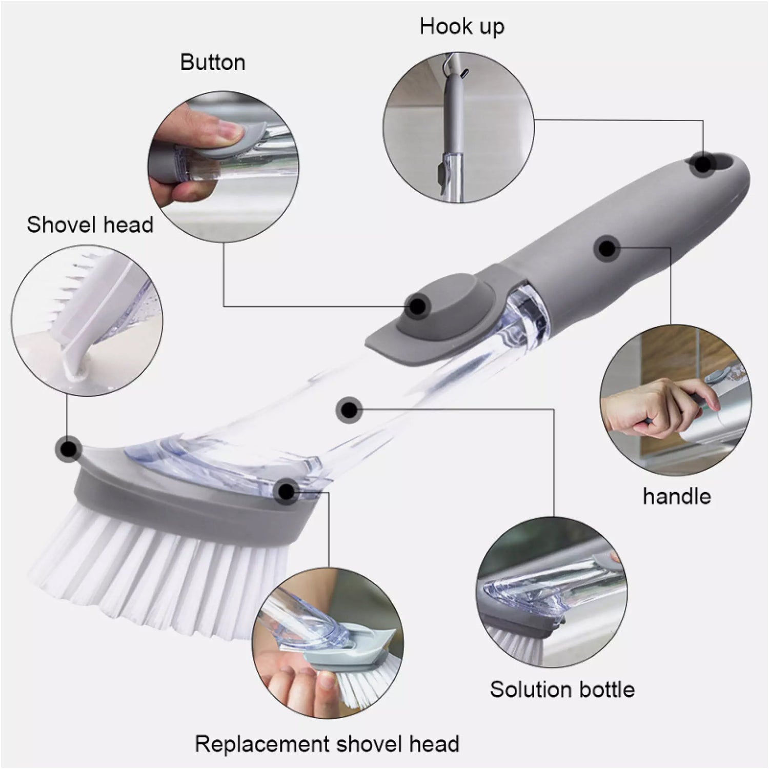 1271A 2-in-1 Dishwashing Brush, Long Handle Wash Pot Brush Washing Dish 1271A 2-in-1 Dishwashing Brush, Long Handle Wash Pot Brush Washing Dish